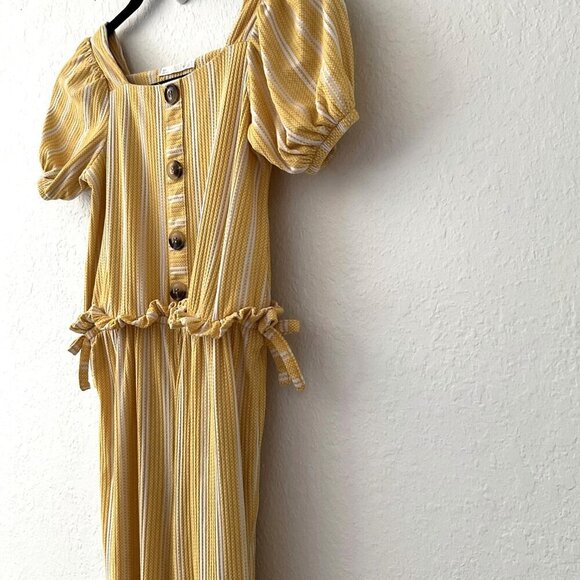 SUNSET SKY YELLOW & WHITE STRIPE JUMPSUIT - Picture 3 of 11